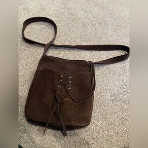 American Eagle Brown Leather Festival Crossbody Purse